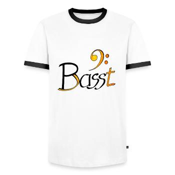 Basst - für Bässe - Männer Kontrast-T-Shirt - Weiß/Schwarz - Vorne - AI Model Female 172 light (172cm) & AI Model Male 178 dark (178cm)