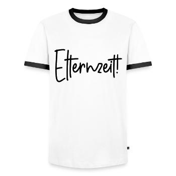 Elternzeit - Männer Kontrast-T-Shirt - Weiß/Schwarz - Vorne - AI Model Female 172 light (172cm) & AI Model Male 178 dark (178cm)