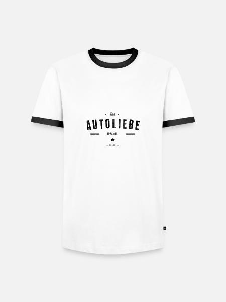 Autoliebe Apparel - Männer Kontrast-T-Shirt - Weiß/Schwarz