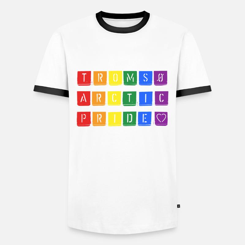 Tromsø Arctic Pride - Männer Kontrast-T-Shirt - Weiß/Schwarz