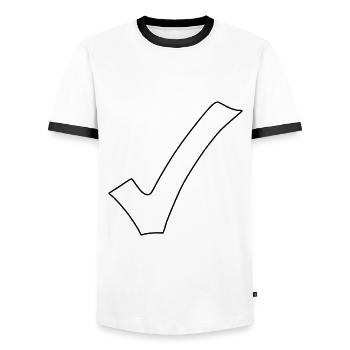 Crochet Emoji Esquisse Dessin Noir - T-shirt contrasté Homme - blanc/noir - Devant - AI Model Female 172 light (172cm) & AI Model Male 178 dark (178cm)
