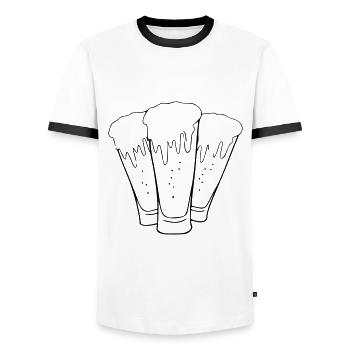 Beer Drawing Party Celebrate Black - Men's Ringer Shirt - white/black - Front - AI Model Female 172 light (172cm) & AI Model Male 178 dark (178cm)