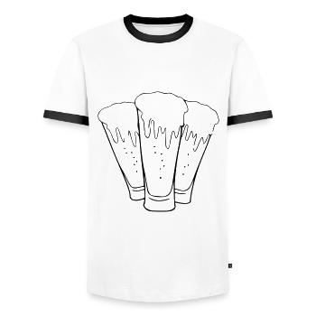 Fête de dessin de bière Célébrez le noir - T-shirt contrasté Homme - blanc/noir - Devant - AI Model Female 172 light (172cm) & AI Model Male 178 dark (178cm)