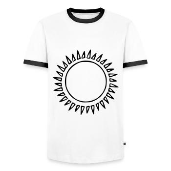 Sonne Zeichnung Natur Skizze schwarz - Männer Kontrast-T-Shirt - Weiß/Schwarz - Vorne - AI Model Female 172 light (172cm) & AI Model Male 178 dark (178cm)