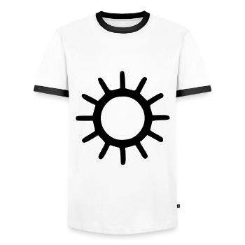 Sonne Zeichnung Natur Skizze schwarz - Männer Kontrast-T-Shirt - Weiß/Schwarz - Vorne - AI Model Female 172 light (172cm) & AI Model Male 178 dark (178cm)