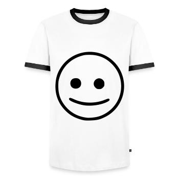 Emoji sketch neutral black - Men's Ringer Shirt - white/black - Front - AI Model Female 172 light (172cm) & AI Model Male 178 dark (178cm)