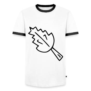 Pflanze Zeichnung Natur Skizze schwarz - Männer Kontrast-T-Shirt - Weiß/Schwarz - Vorne - AI Model Female 172 light (172cm) & AI Model Male 178 dark (178cm)