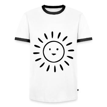 Sonne Zeichnung Natur Skizze schwarz - Männer Kontrast-T-Shirt - Weiß/Schwarz - Vorne - AI Model Female 172 light (172cm) & AI Model Male 178 dark (178cm)