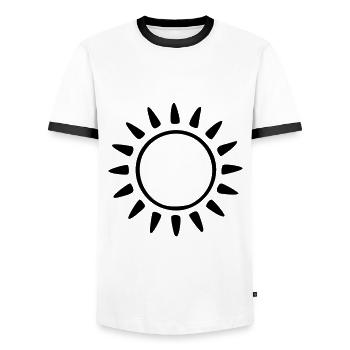 Sun Drawing Nature Sketch black - Men's Ringer Shirt - white/black - Front - AI Model Female 172 light (172cm) & AI Model Male 178 dark (178cm)