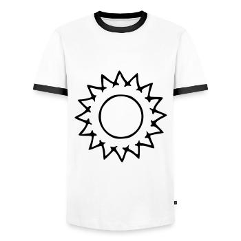 Sun Drawing Nature Sketch black - Men's Ringer Shirt - white/black - Front - AI Model Female 172 light (172cm) & AI Model Male 178 dark (178cm)