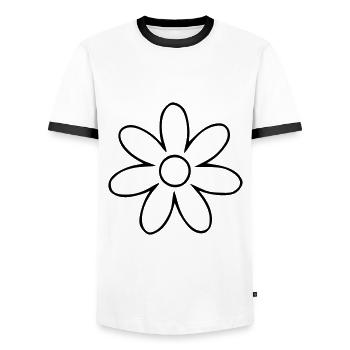 Blume Zeichnung Natur Skizze schwarz - Männer Kontrast-T-Shirt - Weiß/Schwarz - Vorne - AI Model Female 172 light (172cm) & AI Model Male 178 dark (178cm)
