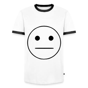 Emoji sketch neutral black - Men's Ringer Shirt - white/black - Front - AI Model Female 172 light (172cm) & AI Model Male 178 dark (178cm)