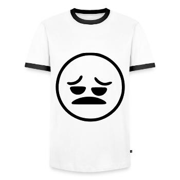 Emoji sketch evil black - T-shirt contrasté Homme - blanc/noir - Devant - AI Model Female 172 light (172cm) & AI Model Male 178 dark (178cm)