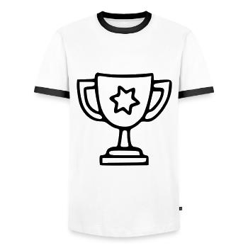 Coupe Dessin Gagner Croquis Noir - T-shirt contrasté Homme - blanc/noir - Devant - AI Model Female 172 light (172cm) & AI Model Male 178 dark (178cm)