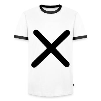 Cross Emoji Sketch Dessin Noir - T-shirt contrasté Homme - blanc/noir - Devant - AI Model Female 172 light (172cm) & AI Model Male 178 dark (178cm)