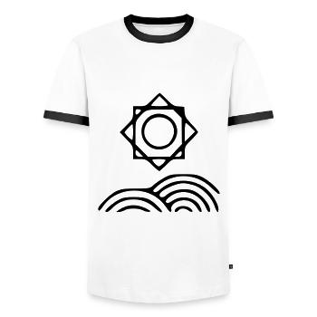 Plant drawing nature sketch black - Men's Ringer Shirt - white/black - Front - AI Model Female 172 light (172cm) & AI Model Male 178 dark (178cm)