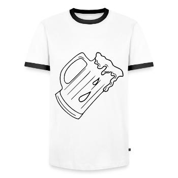 Beer Drawing Party Celebrations Black - Men's Ringer Shirt - white/black - Front - AI Model Female 172 light (172cm) & AI Model Male 178 dark (178cm)