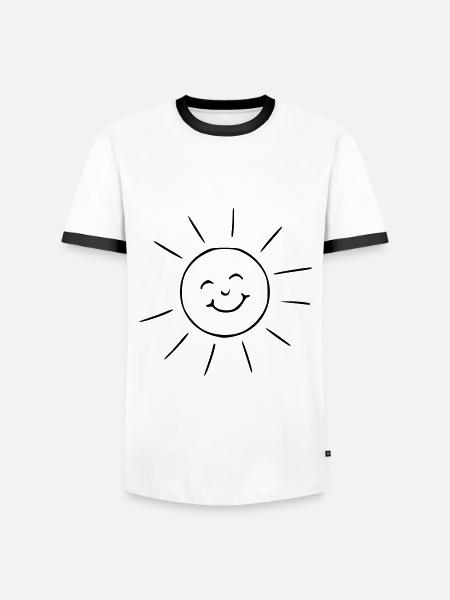 Sun Drawing Nature Sketch black - Men's Ringer Shirt - white/black