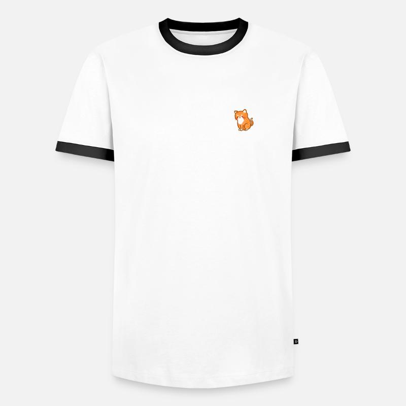 ginger cat - Men's Ringer Shirt - white/black