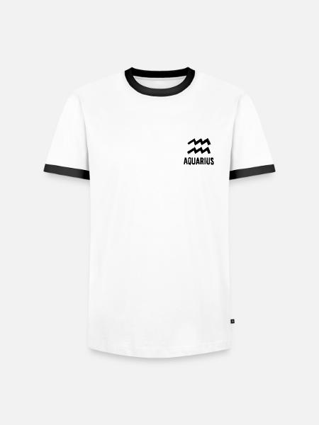 Zodiac Aquarius sign gift idea - Men's Ringer Shirt - white/black