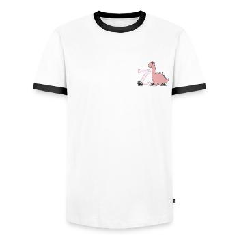 Letter Z - Men's Ringer Shirt - white/black - Front - AI Model Female 172 light (172cm) & AI Model Male 178 dark (178cm)