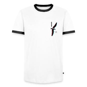 Seagull - My Name Is Not Steven - Men's Ringer Shirt - white/black - Front - AI Model Female 172 light (172cm) & AI Model Male 178 dark (178cm)