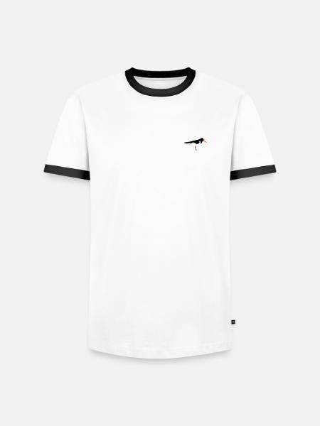 Austernfischer - Männer Kontrast-T-Shirt - Weiß/Schwarz