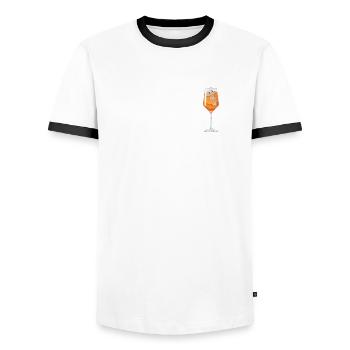 Spritz Glas Aperölchen - Männer Kontrast-T-Shirt - Weiß/Schwarz - Vorne - AI Model Female 172 light (172cm) & AI Model Male 178 dark (178cm)