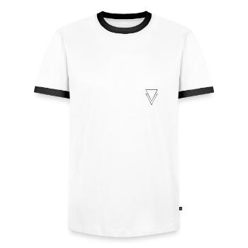 Triangle design mountains - Men's Ringer Shirt - white/black - Front - AI Model Female 172 light (172cm) & AI Model Male 178 dark (178cm)