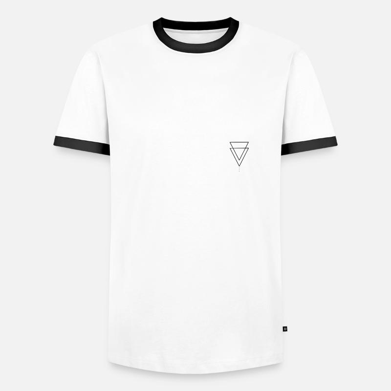 Montagnes de conception de triangle - T-shirt contrasté Homme - blanc/noir