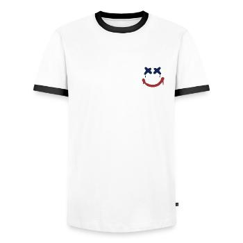 Joke Smile MBP - T-shirt contrasté Homme - blanc/noir - Devant - AI Model Female 172 light (172cm) & AI Model Male 178 dark (178cm)
