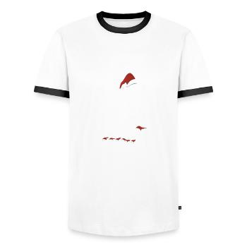 Sled dogs are faster than Santa Claus - Men's Ringer Shirt - white/black - Front - AI Model Female 172 light (172cm) & AI Model Male 178 dark (178cm)
