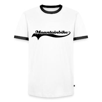 Mountainbike - Men's Ringer Shirt - white/black - Front - AI Model Female 172 light (172cm) & AI Model Male 178 dark (178cm)