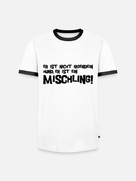 Mischling Text - Männer Kontrast-T-Shirt - Weiß/Schwarz
