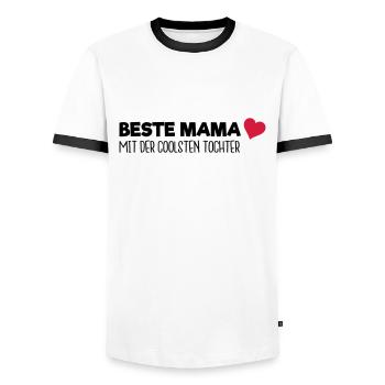 Beste Mama - Männer Kontrast-T-Shirt - Weiß/Schwarz - Vorne - AI Model Female 172 light (172cm) & AI Model Male 178 dark (178cm)