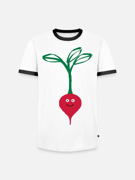 Radis - T-shirt contrasté Homme - blanc/noir