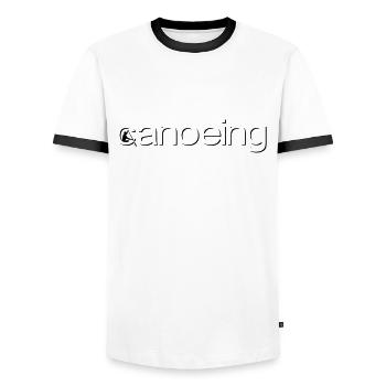 canoeing emboss - T-shirt contrasté Homme - blanc/noir - Devant - AI Model Female 172 light (172cm) & AI Model Male 178 dark (178cm)