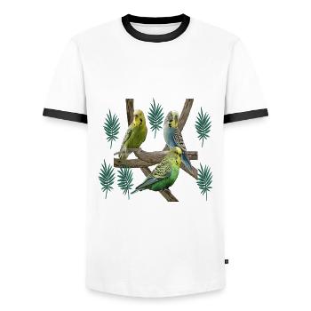 Perruque - T-shirt contrasté Homme - blanc/noir - Devant - AI Model Female 172 light (172cm) & AI Model Male 178 dark (178cm)