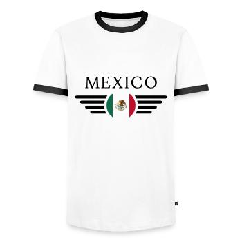 Mexico Style Design T-Shirt - Men's Ringer Shirt - white/black - Front - AI Model Female 172 light (172cm) & AI Model Male 178 dark (178cm)