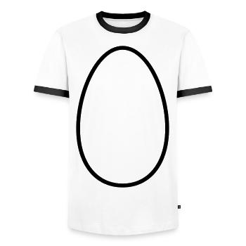 Egg - Men's Ringer Shirt - white/black - Front - AI Model Female 172 light (172cm) & AI Model Male 178 dark (178cm)