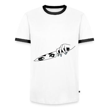 Bad woman - Men's Ringer Shirt - white/black - Front - AI Model Female 172 light (172cm) & AI Model Male 178 dark (178cm)