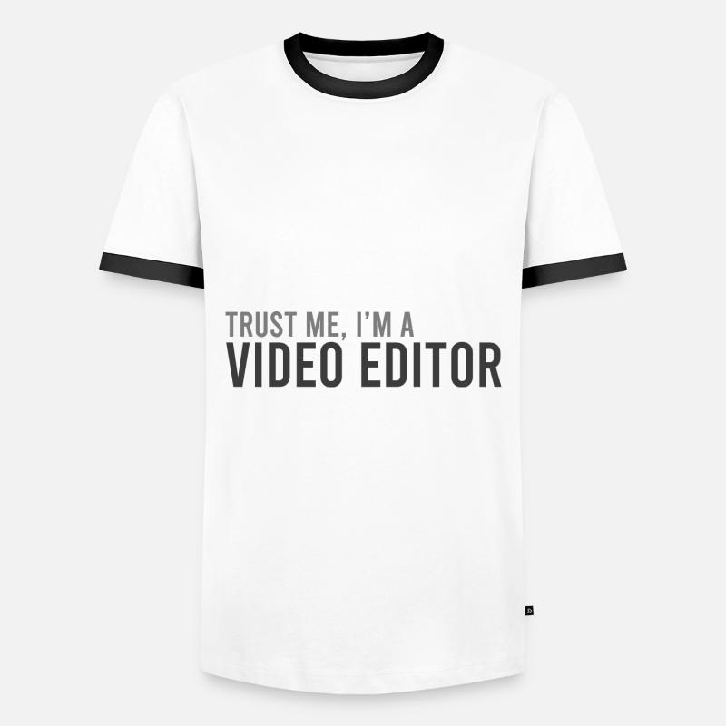 Stolzer Video-Editor - Männer Kontrast-T-Shirt - Weiß/Schwarz