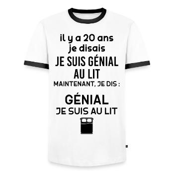 Papa Citation Marrante Pour Anniversaire - T-shirt contrasté Homme - blanc/noir - Devant - AI Model Female 172 light (172cm) & AI Model Male 178 dark (178cm)