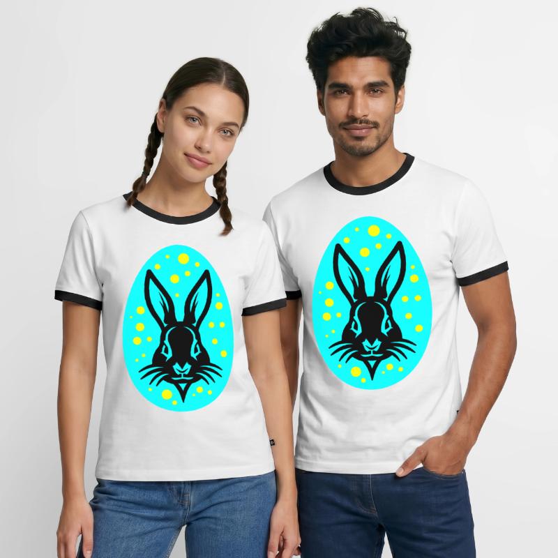 Easter Egg Easter Bunny Icon Easter Men's Ringer Shirt