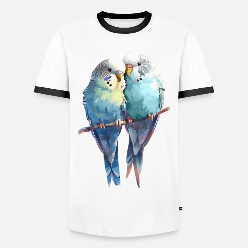 Budgie pair - Men's Ringer Shirt - white/black