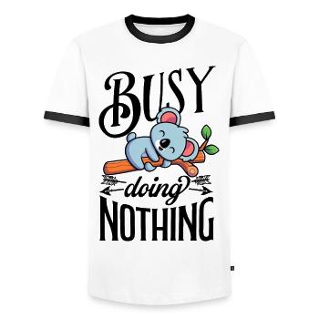 Koala busy doing nothing - Männer Kontrast-T-Shirt - Weiß/Schwarz - Vorne - AI Model Female 172 light (172cm) & AI Model Male 178 dark (178cm)