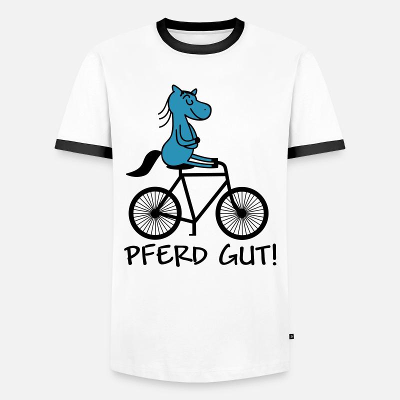 pferd gut - Männer Kontrast-T-Shirt - Weiß/Schwarz