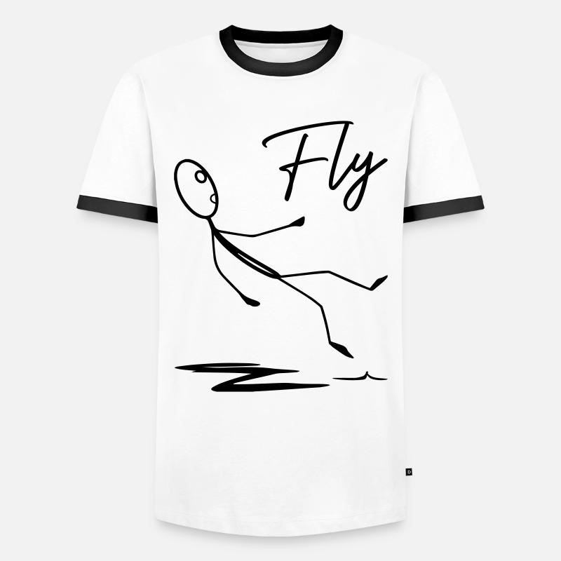 Fly - Männer Kontrast-T-Shirt - Weiß/Schwarz