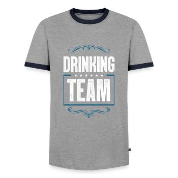 Drinking Crew - Männer Kontrast-T-Shirt - Grau/Navy  - Vorne - AI Model Female 172 light (172cm) & AI Model Male 178 light (178cm)
