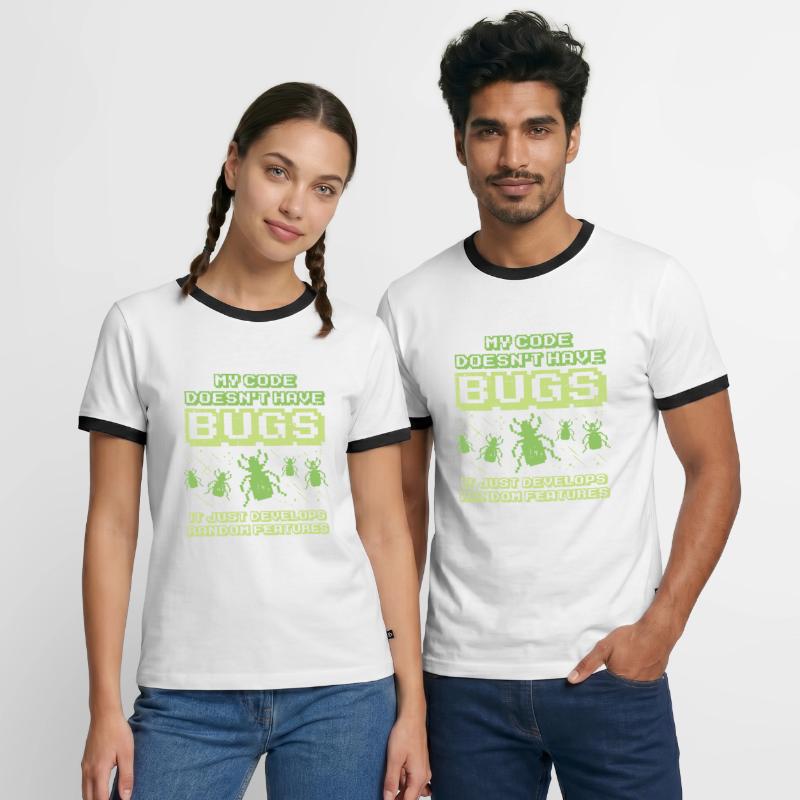 Code Bug Test Programmierer Entwickler Geschenk Männer Kontrast-T-Shirt